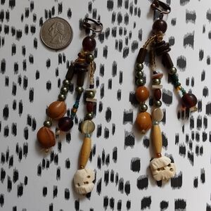 5" Mixed Media Clip Earrings